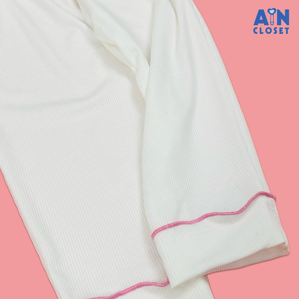 Quần Legging dài bé gái họa tiết Gân Trắng Thun cotton - AICDBGHJSYUM - AIN Closet