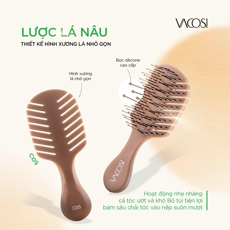 Lược nhựa gỡ rối Vacosi Hair Brush Mini Size - C05