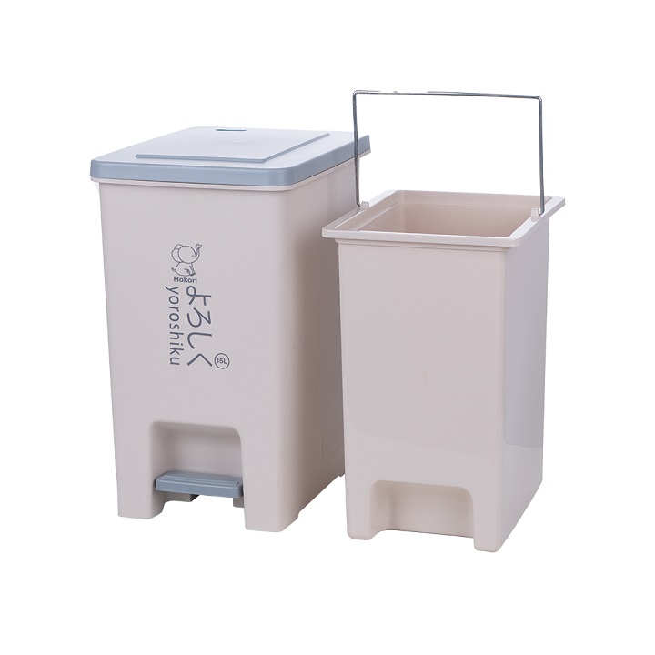 Thùng rác đạp chân 15L có nắp đóng chậm cao cấp