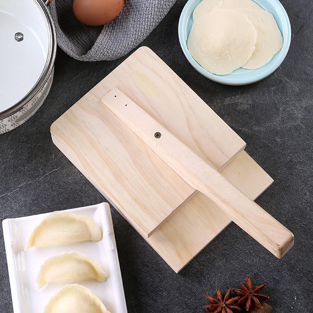 Wooden  Press Dumpling Skin Presser  Pastry Maker Pressing Tool