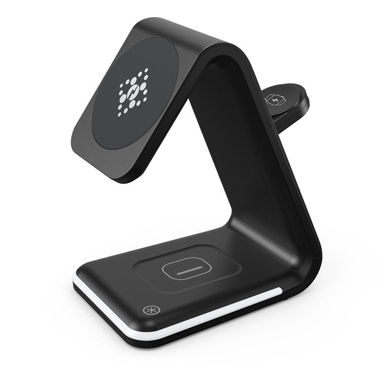 Giao hàng nhanh Bộ ba trong một 15W mới cho tai nghe đồng hồ Apple 13 Bộ sạc không dây hút từ tính Bộ sạc không dây đa năng bốn trong một