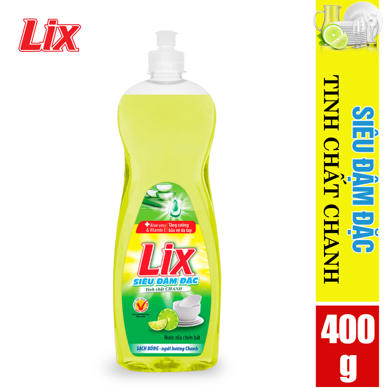 Nước rửa chén Lix siêu đậm đặc hương chanh 400g N404