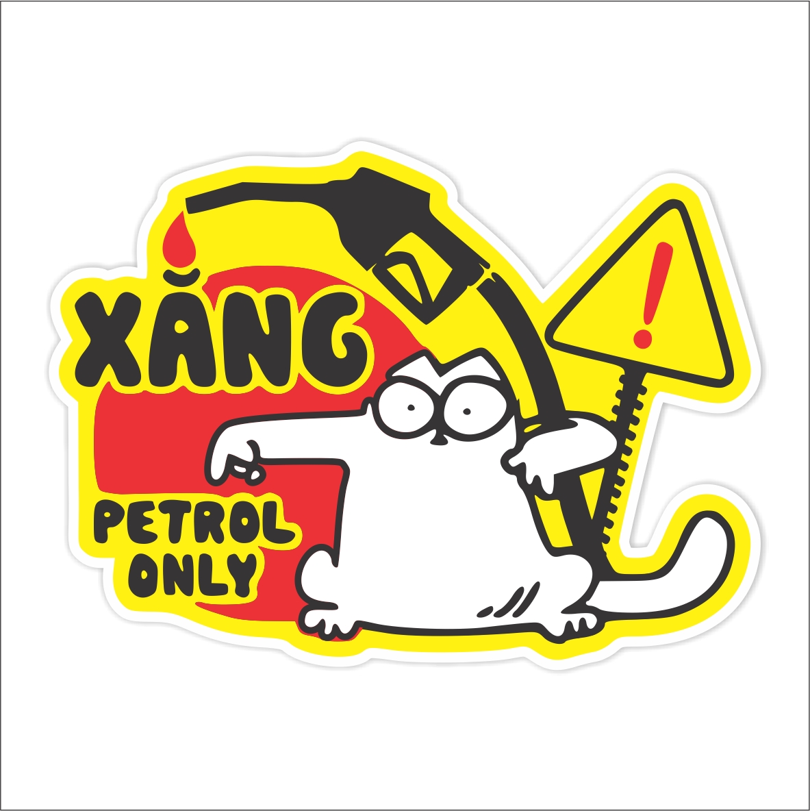 Miếng dán đổ XĂNG DẦU diesel only, Pertro trang trí nắp bình xăng xe hơi ô tô chất liệu cao cấp chống thấm nước