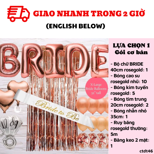 Bộ bong bóng trang trí tiệc chia tay độc thân bachelorette party ctdt46