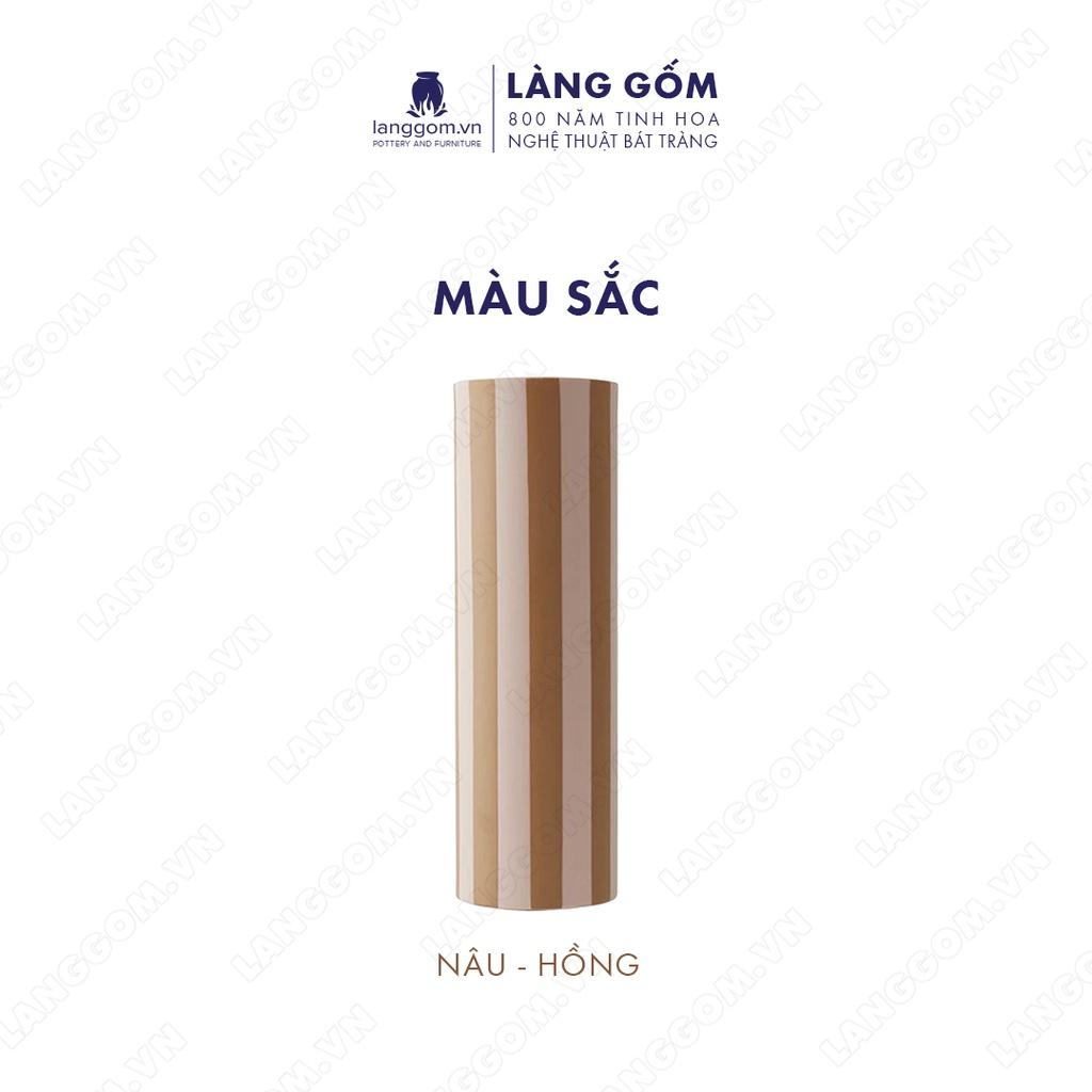 Bình hoa, lọ hoa Gốm sứ Bát Tràng cao cấp Men mát kẻ sọc dùng làm quà tặng, trang trí - Làng Gốm Bát Tràng