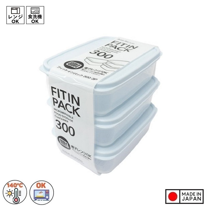Hộp đựng thực phẩm tủ lạnh, dùng được trong lò vi sóng nắp nhựa dẻo Fitin Pack màu xanh mint hàng nội địa Nhật Bản AD20