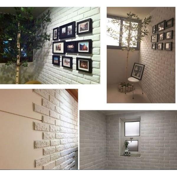 Combo 10 tấm Xốp dán tường 3D giả gạch Chịu lực không thấm nước 70x77cm