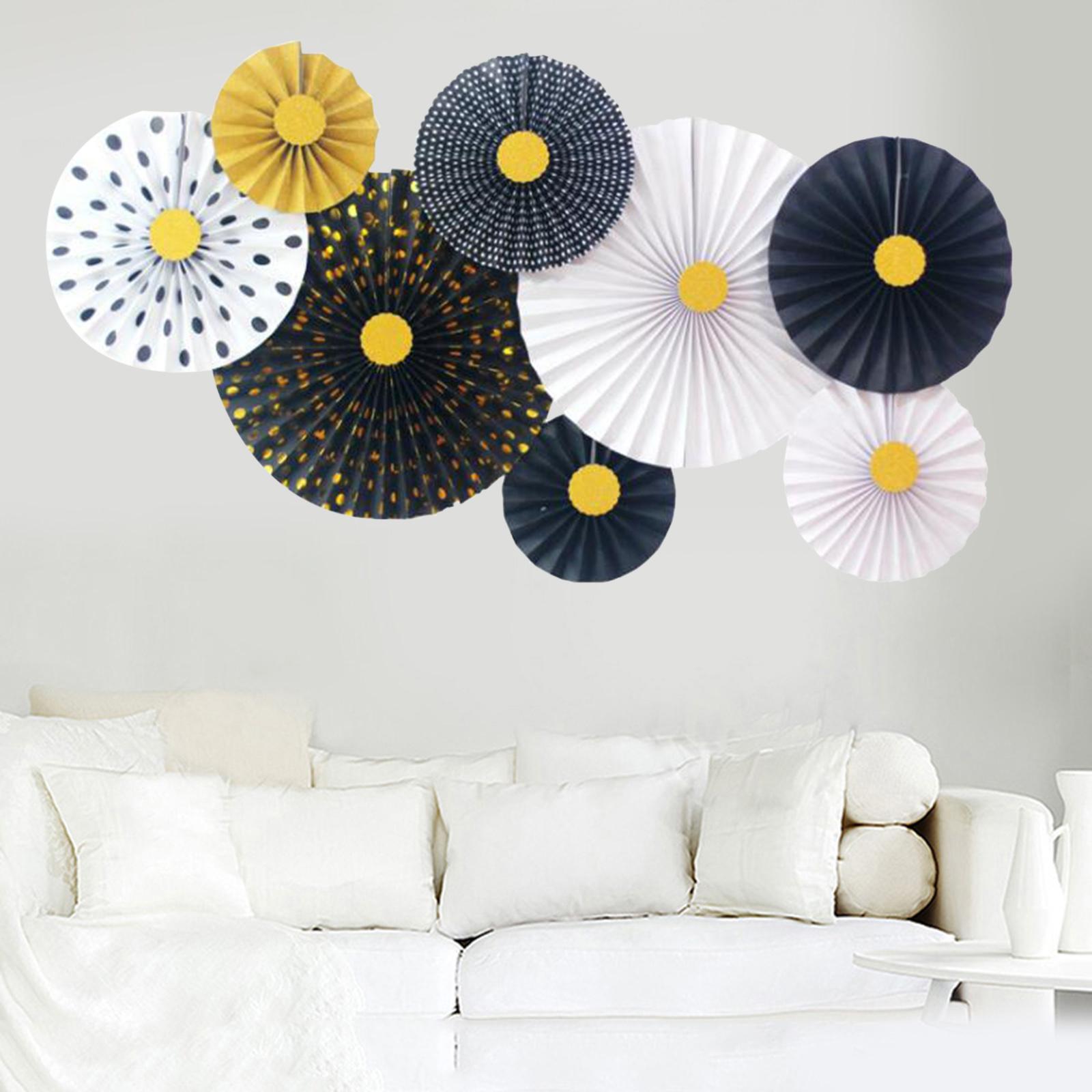 2 Set Mini Paper Fans Birthday Baby Shower Wedding Party Hanging Decor