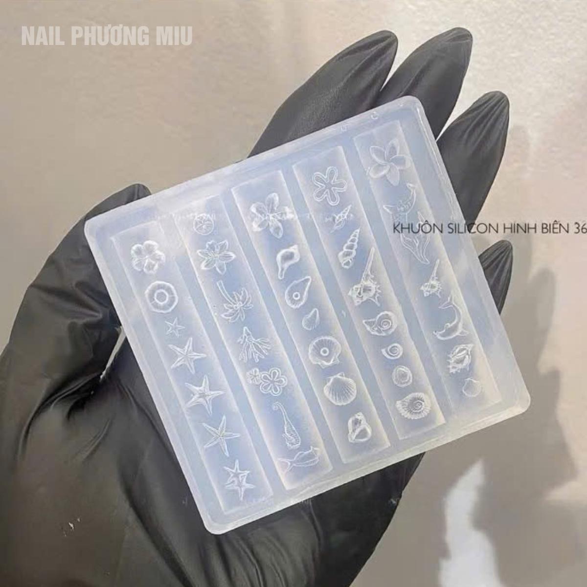 Khuôn in Nổi 3D Silicon Hình Biển Cả 36 Mẫu Đủ Loại Sao Sò Ốc Cá Biển, Hoa Lá Cây Dừa Mùa Hè, Khuôn Trong Suốt Mềm Dẻo Dễ Làm Nail Trang Trí Móng