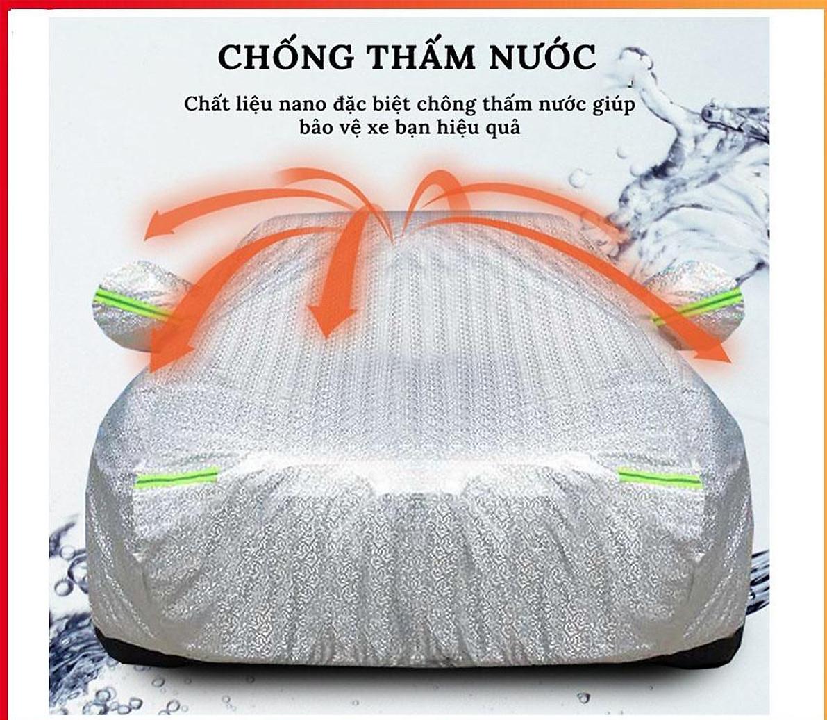 Bạt Trùm Che Phủ ô tô 3 lớp tráng Nhôm Chống Xước, Chống Nắng, Chống Mưa - Hàng loại dầy cao cấp