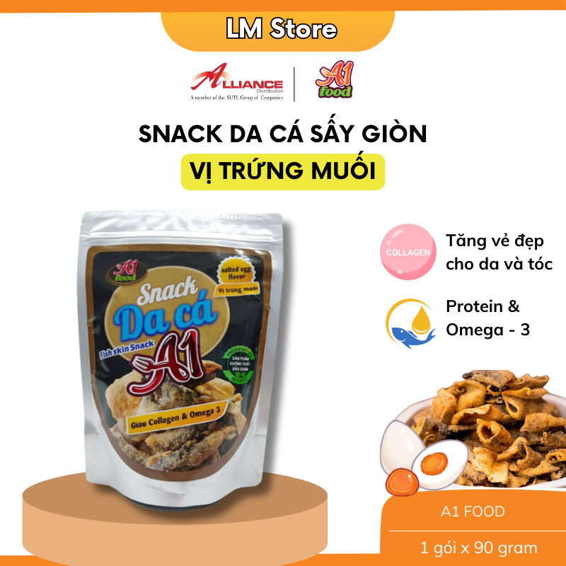 Snack Da Cá Vị Trứng Muối A1 Food - 90gram