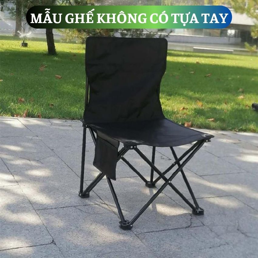 Ghế Xếp Câu Cá Khung Thép Gấp Gọn Đi Cắm Trại Du Lịch Size Lớn Có Tựa Tay