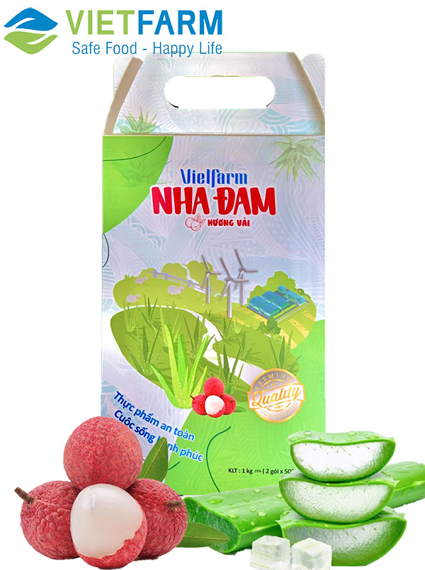 Nha đam hương vải Vietfarm hộp 1kg