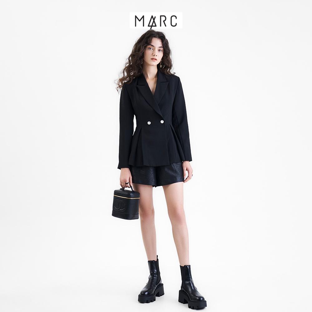 Áo blazer nữ MARC FASHION 2 nút xếp li thân trước FASH101522