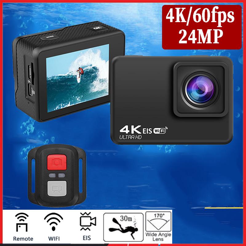 2023 Mini Ultra HD 4K/60fps 24MP WiFi 2 IPS LCD 170D Dưới nước Mũ bảo hiểm 30M Vedio Go Sport Pro Hành động chống rung Máy ảnh Sony