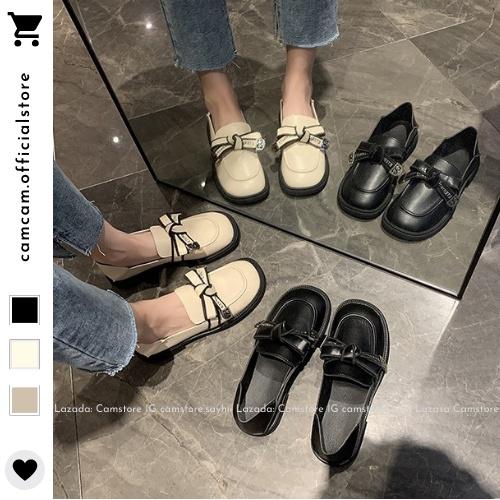 Giày ULZZANG OXFORD Nơ, Tiểu Thư Siêu Xinh Phong Cách Vintage