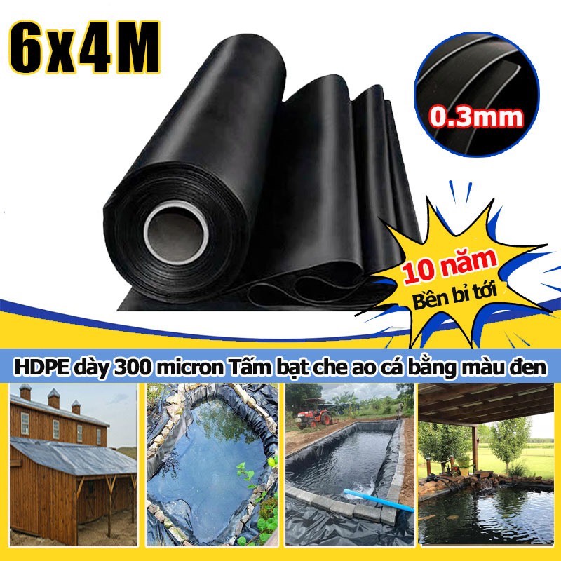 【6m*4m】Bạt lót hồ, bạt lót hồ chăn nuôi bằng màng HDPE 