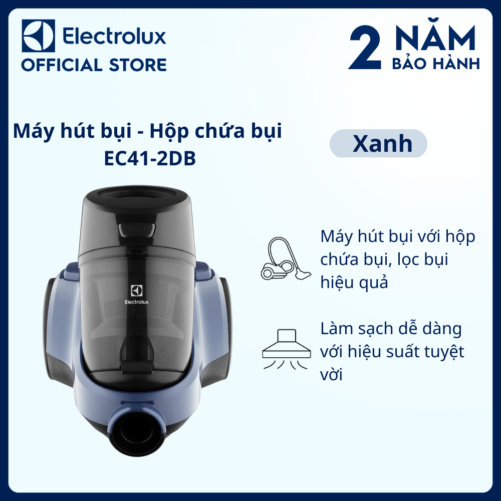 Máy hút bụi - hộp chứa bụi Electrolux EC41-2DB - lọc bụi hiệu quả, Làm sạch dễ dàng với hiệu suất tuyệt vời