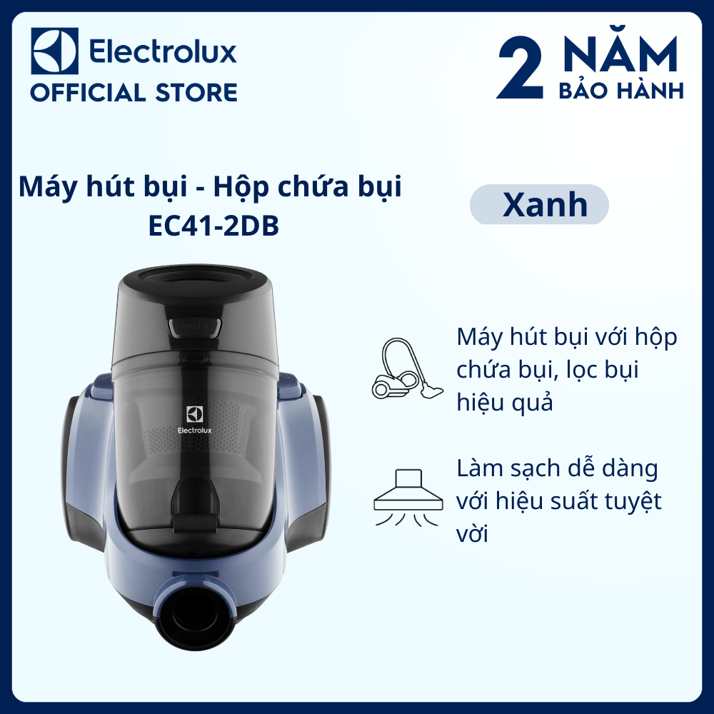 Máy hút bụi - hộp chứa bụi Electrolux EC41-2DB - lọc bụi hiệu quả, Làm sạch dễ dàng với hiệu suất tuyệt vời [Hàng chính hãng]