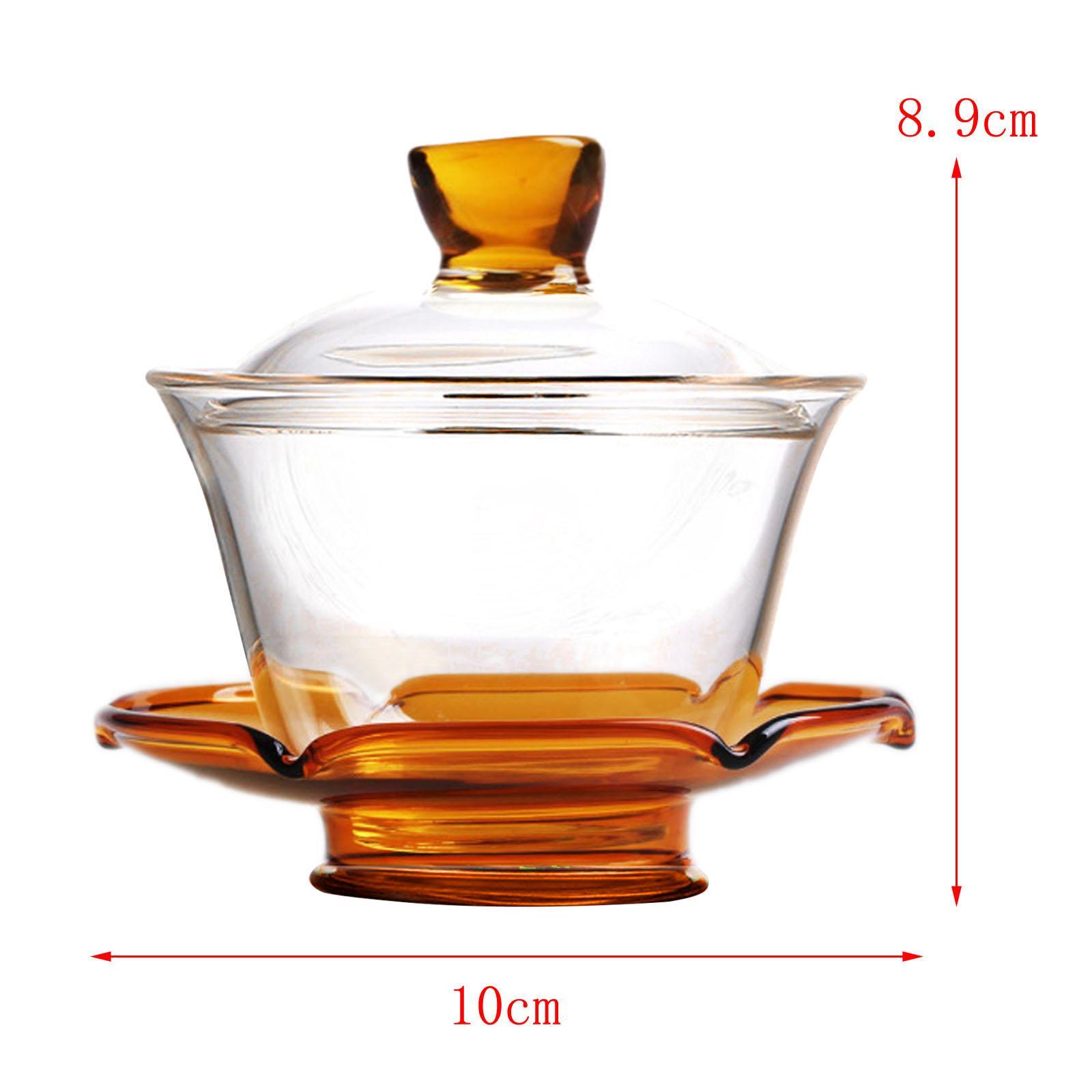 Glass Teapot Set with Lid Tea Maker Tea Cup Transparent Kungfu Glass Tea Set for Office