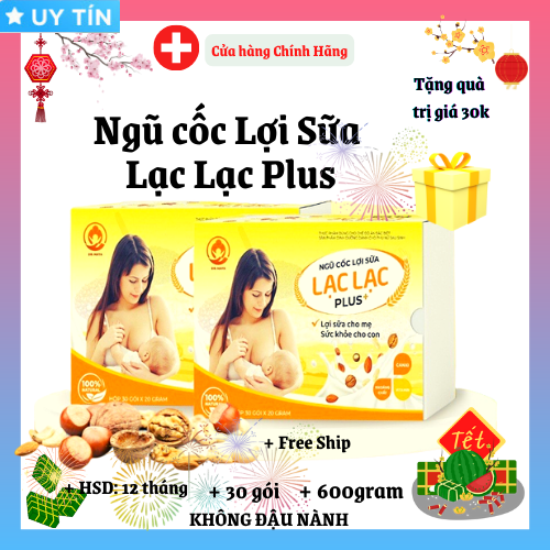 Ngũ cốc lợi sữa Lạc Lạc Plus mới cao cấp 39 loại hạt giúp mẹ bổ sung vitamin và khoáng chất, canxi giúp xương chắc khỏe 600g (hộp 30 gói)