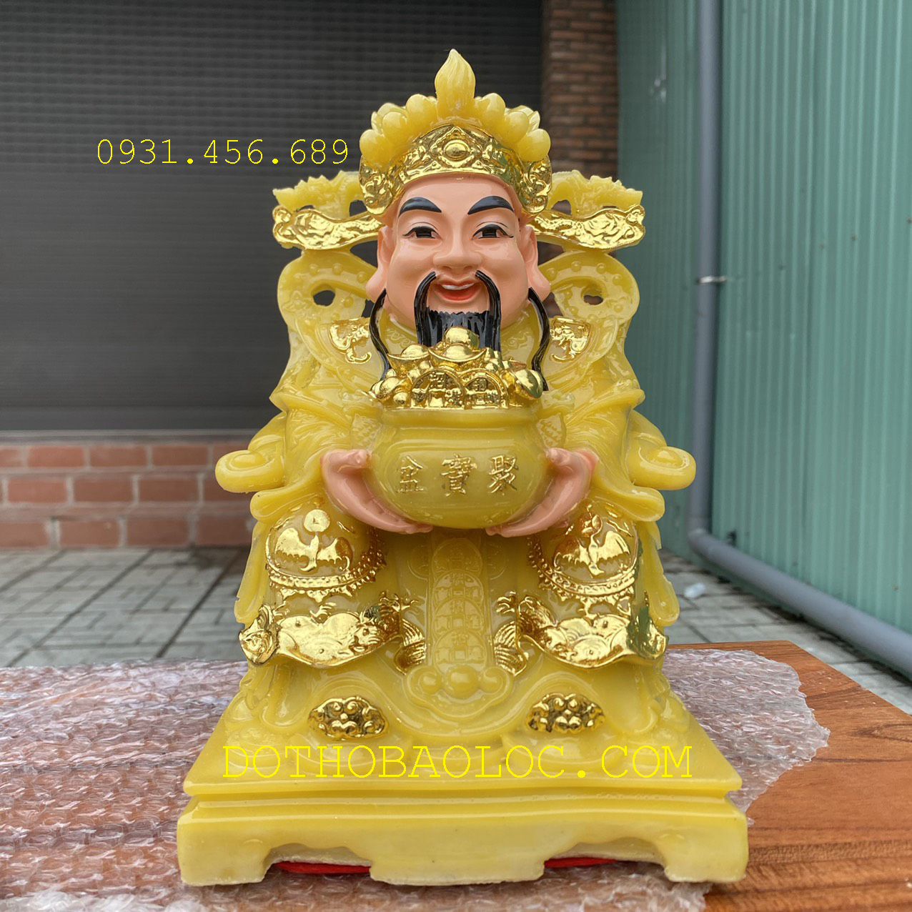 Tượng Ông Thần Tiên đá Việt Nam cao 25cm – Vàng