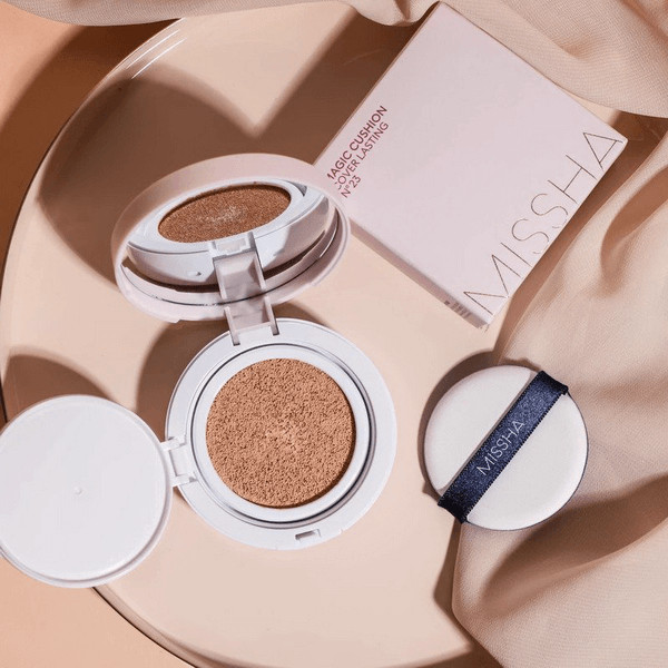 Phấn Nước Missha Magic Cushion Cover Lasting SPF50+ PA+++ 15g tặng kèm mặt nạ su:m (su:m màu ngẫu nhiên)