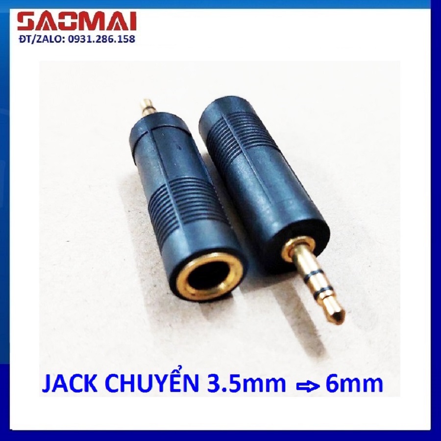 Combo 2 Jack chuyển 3,5mm ra 6mm ( rắc chuyển 3 ly ra 6 ly )