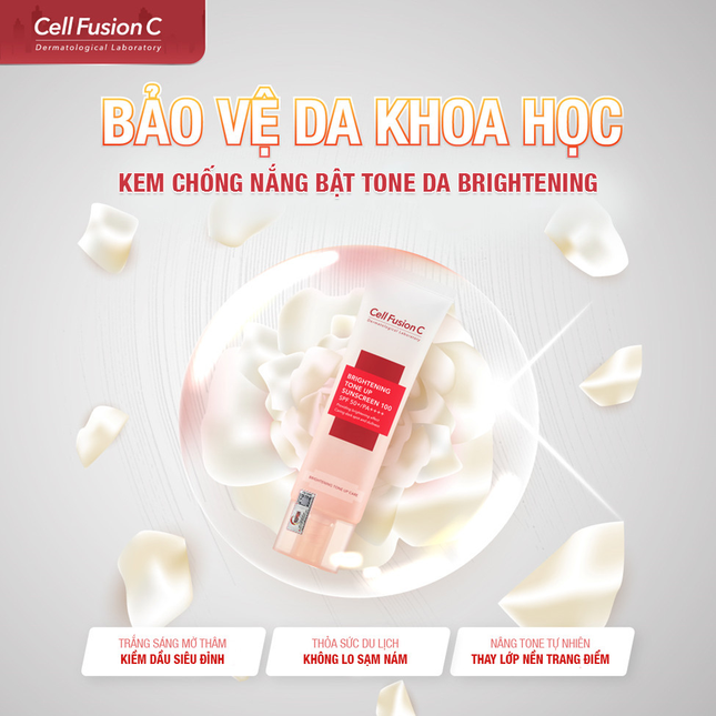 Kem chống nắng Cell Fusion C Hàn Quốc Giúp nâng tông, bảo vệ da khỏi tia UV, phục hồi da xỉ màu và không bết dính