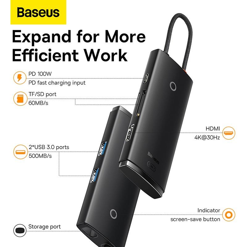 Hub chuyển đa năng Baseus Lite Series 6-Port Type-C HUB Docking Station