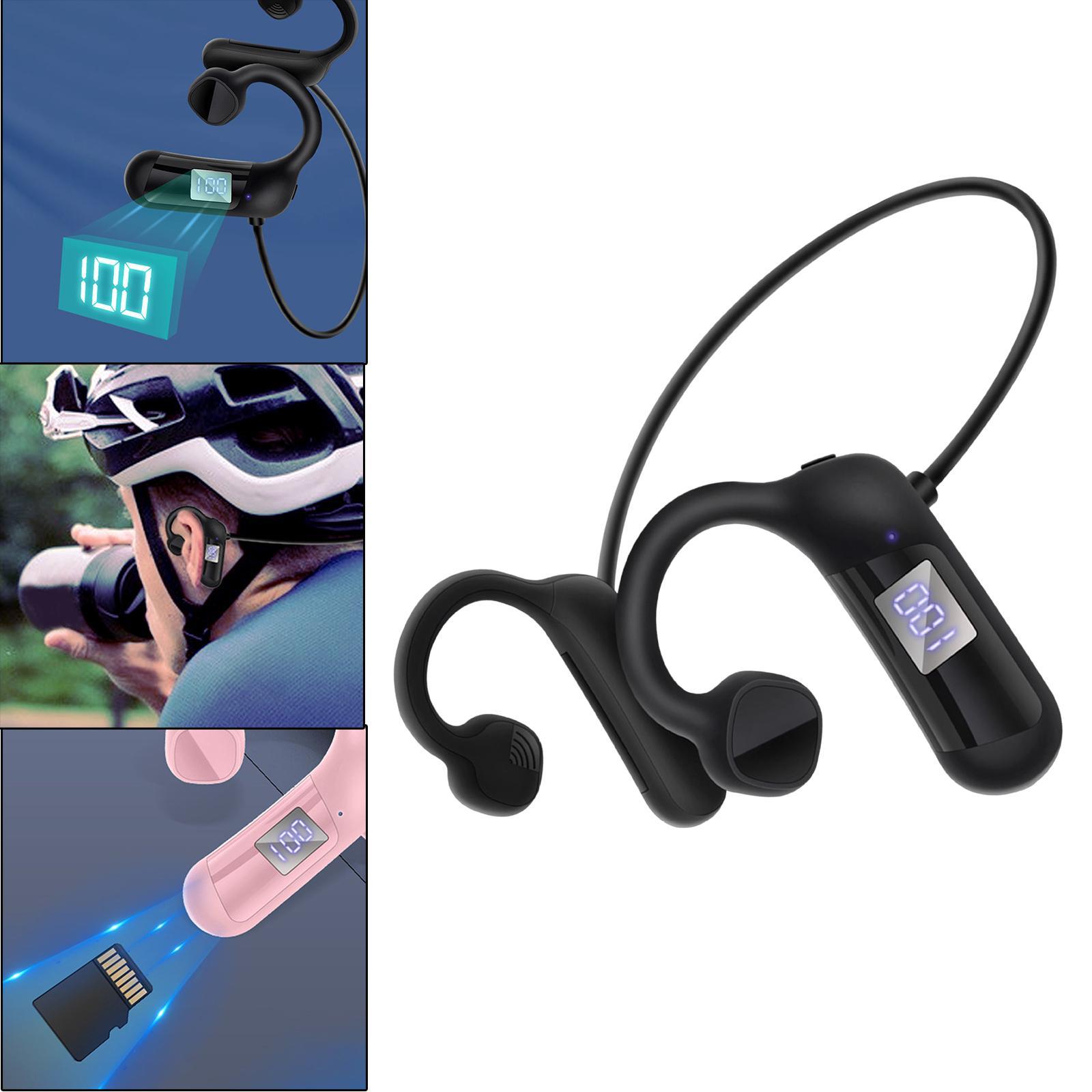 Air Conduction Headphones 5.3 Sweat Proof for Cycling Fitness Black