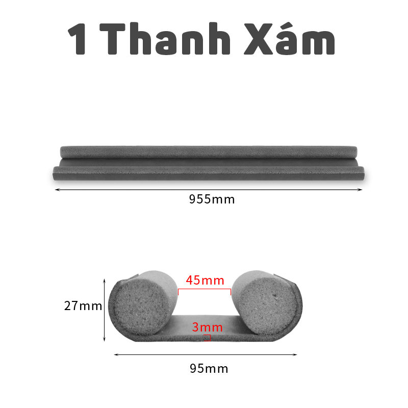 Nẹp xốp chắn khe cửa Ron chặn khe hở chống ồn, chống côn trùng, chống thoát hơi gió điều hòa