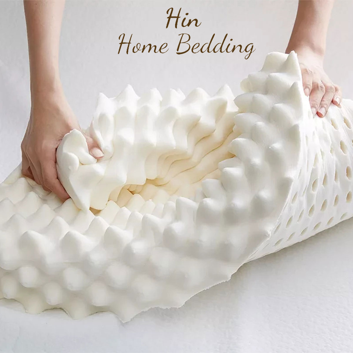 Gối Cao Su Non Người Lớn Hin Home Bedding Gối Lượn Sóng Massage Chống Đau Cổ Vai Ngáy