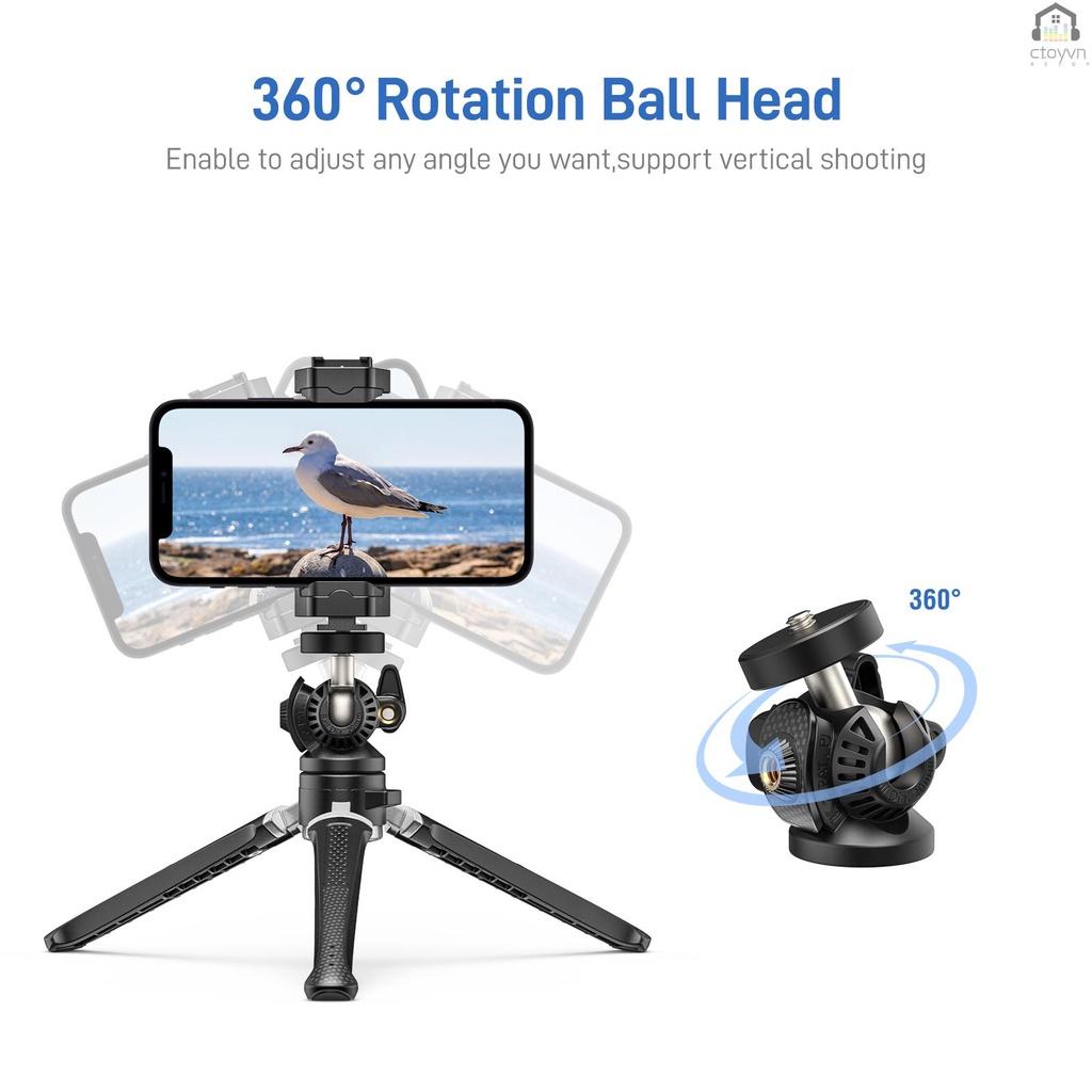 Giá đỡ ba chân Andoer MT-01 2 cấp độ điều chỉnh được độ cao tối đa 5kg có thể xoay 360 độ kèm giá đỡ điện thoại