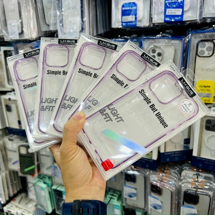 Ốp lưng trong suốt viền màu cho iPhone 14 Plus hiệu Likgus Simple But Unique chống sốc, chống chịu mọi va đập - hàng nhập khẩu