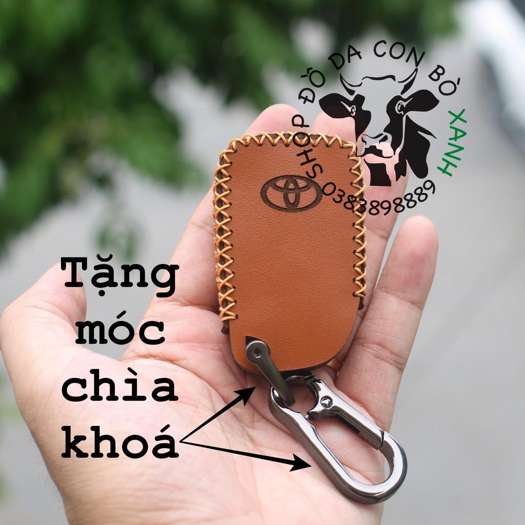 Bao da dành cho Chìa Khóa Toyota Vios, Yaris 2017 handmade da thật 004