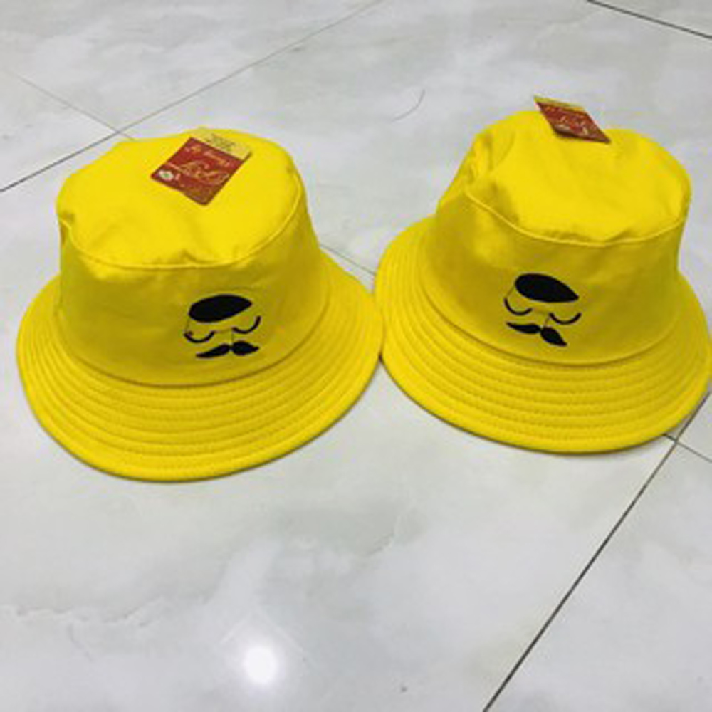 Nón bucket tai bèo nam thêu hình râu độc đáo, vòng đầu 58cm, vành rộng chống nắng tốt - Hạnh Dương