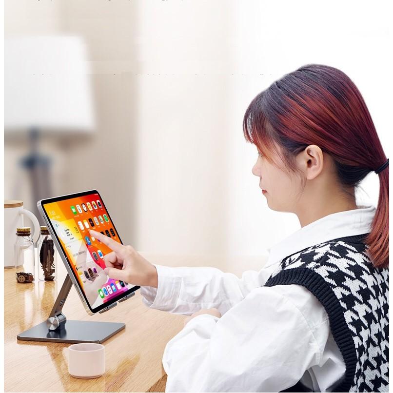 Giá đỡ cho điện thoại và máy tính bảng, chất liệu bằng hợp kim nhôm chắc chắn.