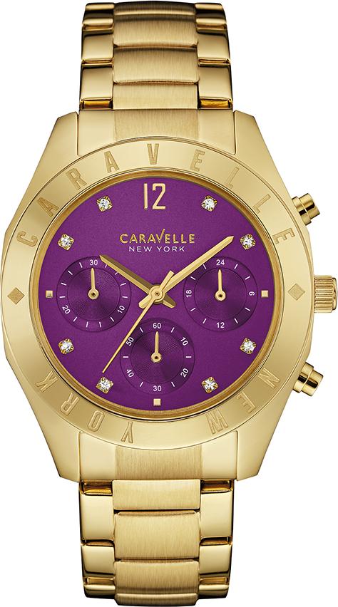 Đồng Hồ Nữ Dây Thép Không Gỉ Caravelle 44L193 (36mm) - Vàng Tím