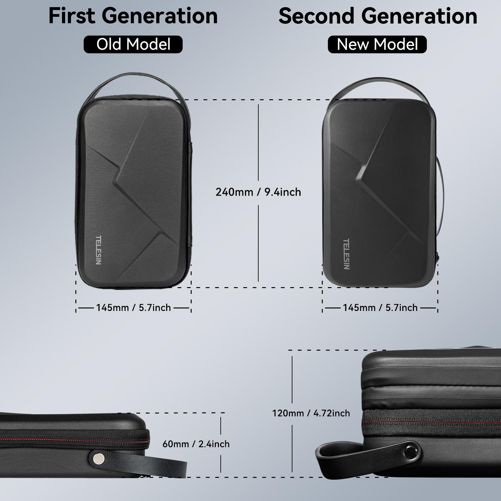 Telesin Waterp khả năng mang theo túi không gian điều chỉnh PU cho GoPro Hero 11 10 9 8 7 6 Insta360 Osmo Action SJCam Eken Túi phụ kiện