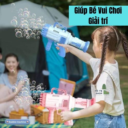 Máy bắn bong bóng xà phòng, bắn bong bóng 32 nòng cực đẹp, nhiều bóng cho bé tích cực vận động, vui chơi giải trí