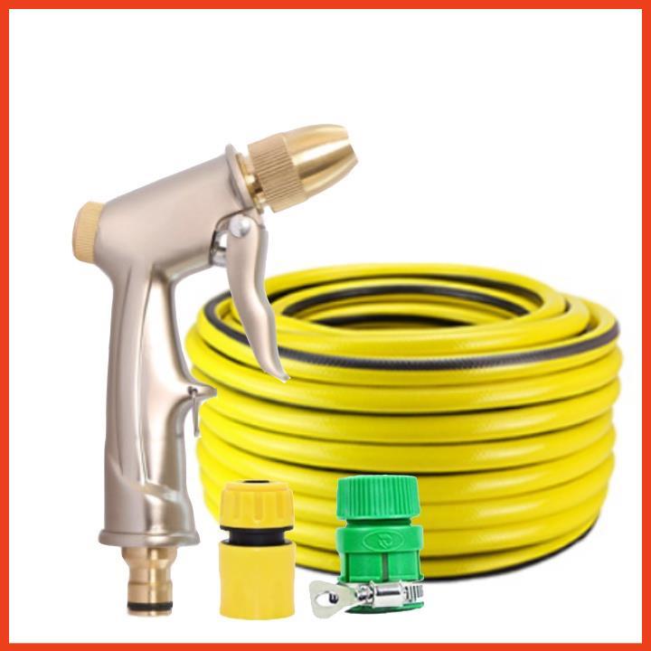 Rửa xe tưới cây Bộ dây và vòi xịt tăng áp lực nước 300% loại 30m cút nhựa,nối nhựa 206701-1