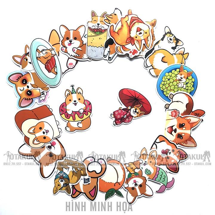 Bộ Sticker Corgi Đáng Yêu