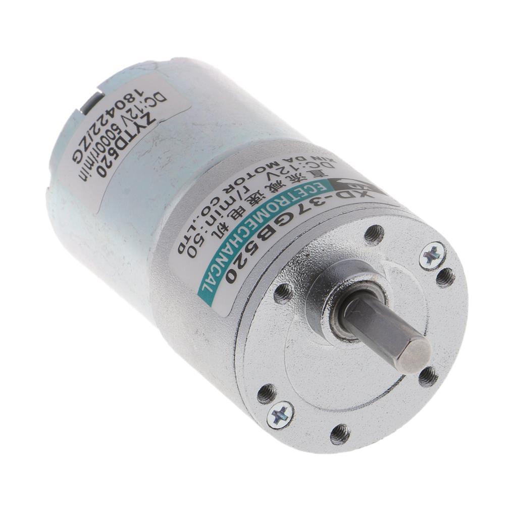 XD-37GB520 DC12V 10W 50RPM Micro Gear Motor High Adjustable Speed