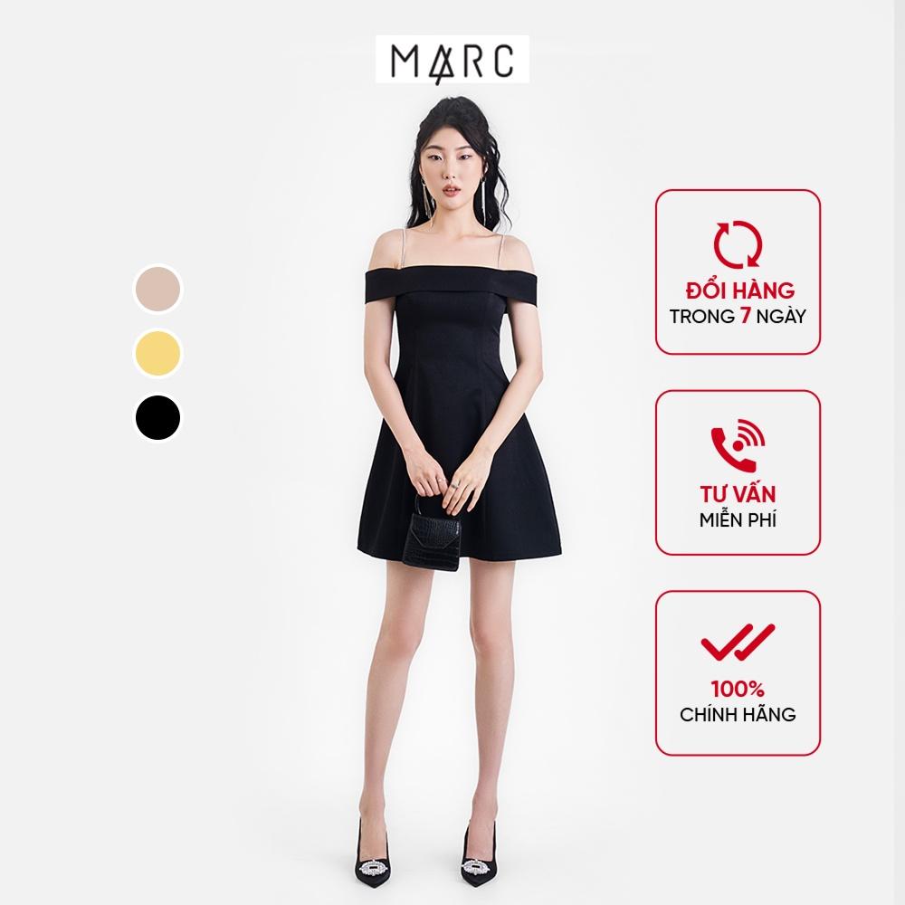 Đầm mini bẹt vai nữ MARC FASHION 2 dây đá FANT102322