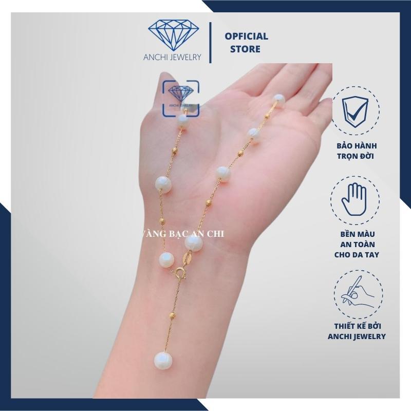 Dây chuyền bạc mạ vàng mix trai ngọt bi bạc cute sang chảnh, trang sức Anchi jewelry