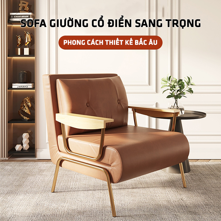 Ghế sofa giường, Giường sofa gấp gọn bằng da cao cấp