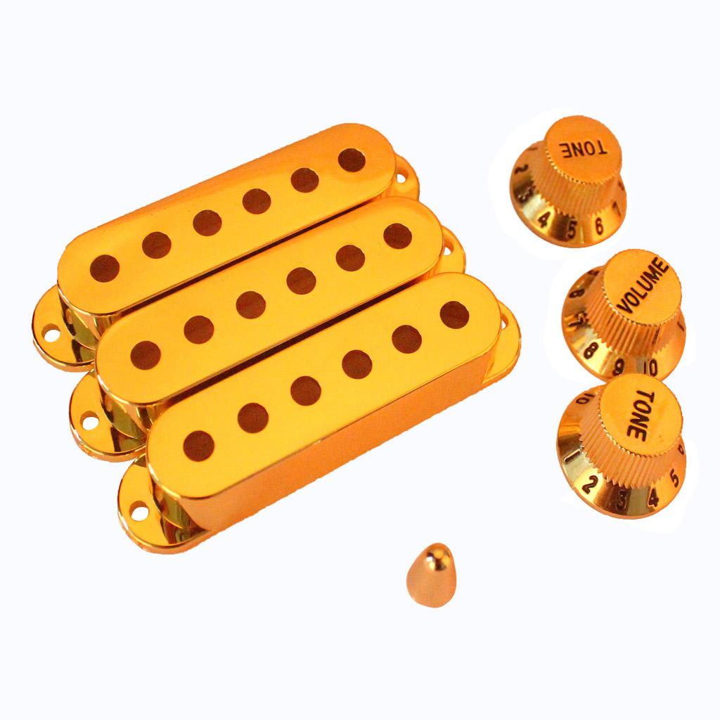 Mạ Vàng Guitar Pickup Bao Và Nút Công Tắc Đầu Bộ
