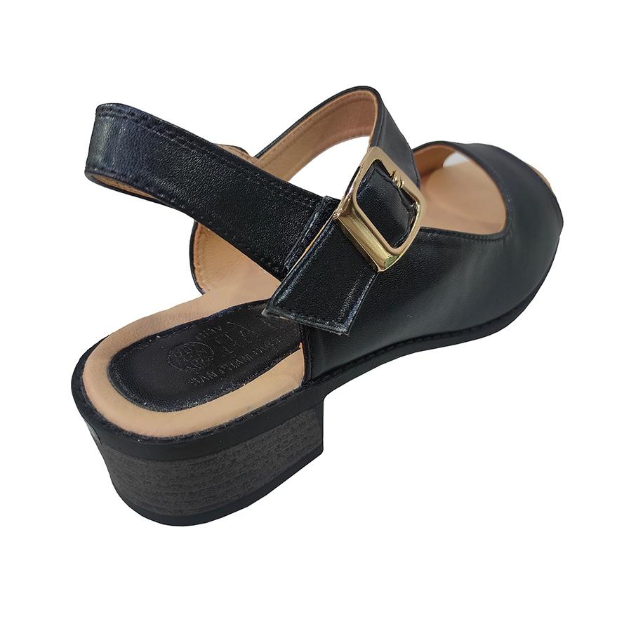 Giày Sandal Nữ Cao Gót TiTi ĐÔ Da Bò Thật Cao Cấp DNU2133a