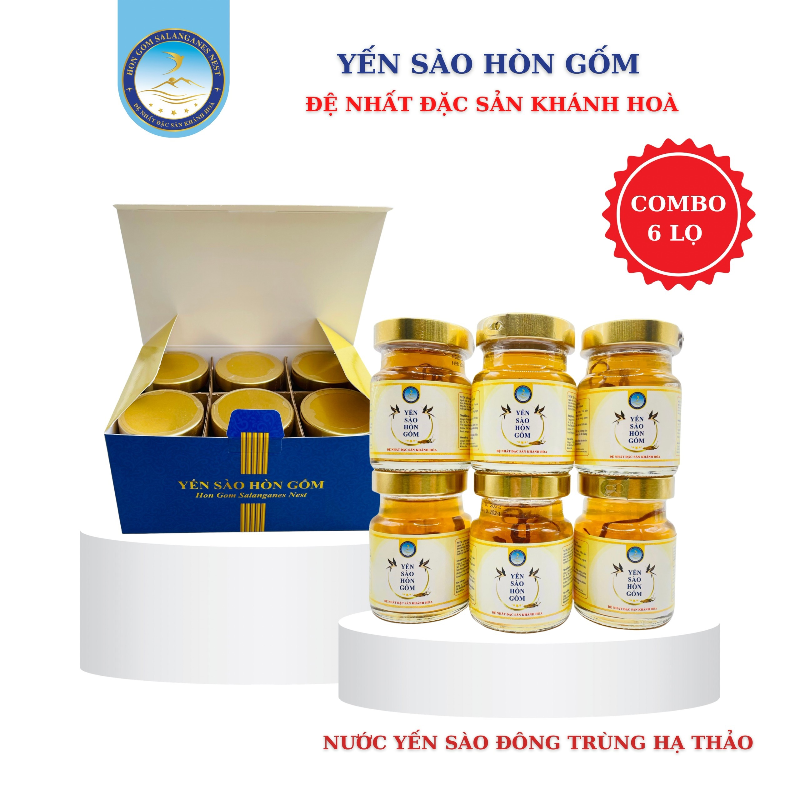 [COMBO 30 LỌ 70ML] Nước Yến Sào Nhân Sâm - Yến Sào Hòn Gốm Chính Hiệu Khánh Hoà - H G SALANGANES NEST